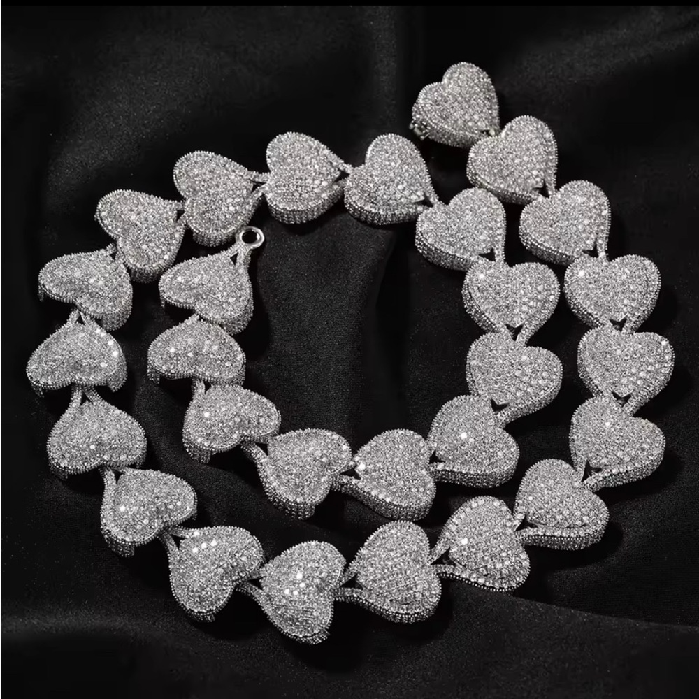 Silver Heart Necklace 16inch - Picture 6 of 7